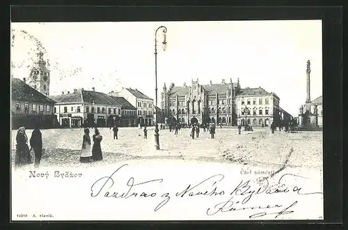 AK Novy Bodzov, Cast namesti, Rathaus am Markt