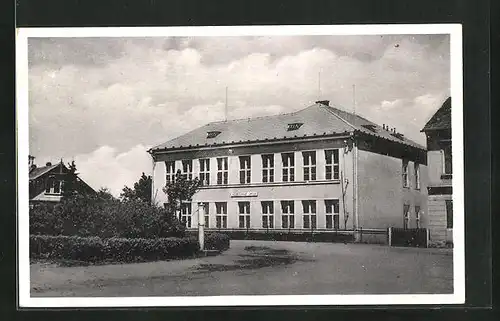 AK Albrechtsdorf a. d. Adler, Partie an der Volksschule