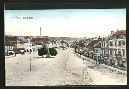 AK Horice, Namesti, Blick den Marktplatz hinunter