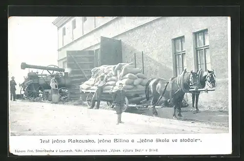 AK Bilin / Bilina, Jest jedno Rakousko jedna Bilina a jedna skola ve stodole