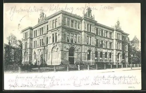 AK Karlsruhe, Grossherzogliche Kunstgewerbeschule