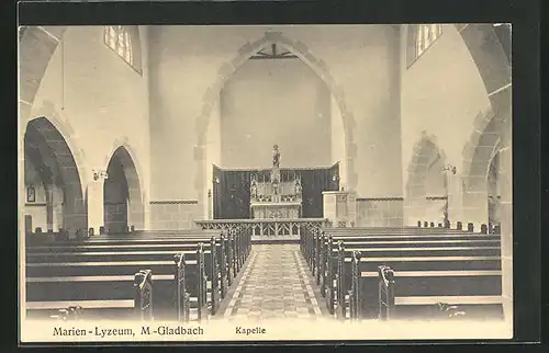 AK M.-Gladbach, Marien-Lyzeum, Kapelle, Innenansicht