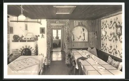 AK Oberstdorf, Gasthaus Chow-Chow Hütte, Innenansicht