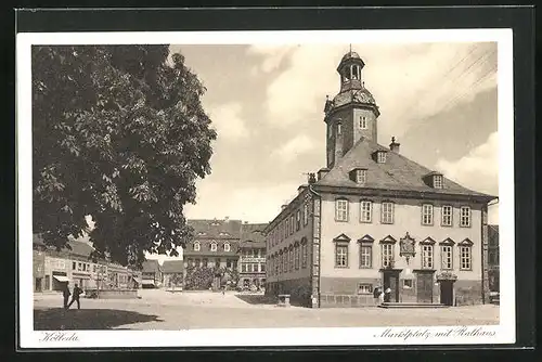 AK Kölleda, Marktplatz mit Rathaus