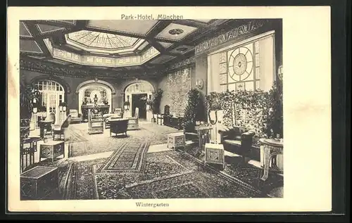 Lithographie München, Park-Hotel, Wintergarten