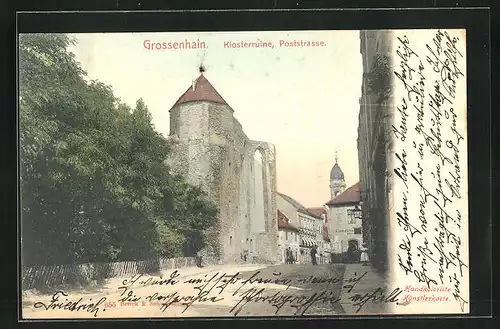 AK Grossenhain, Klosterruine in der Poststrasse
