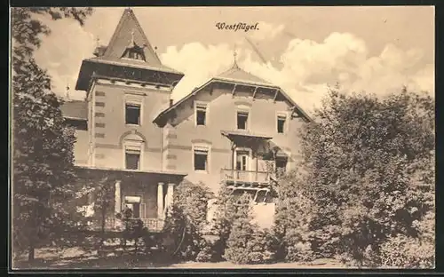 AK Coswig i. Sa., Westflügel der Heilstätte Lindenhof