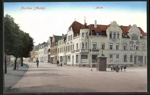 AK Nerchau / Mulde, Markt mit Kindern