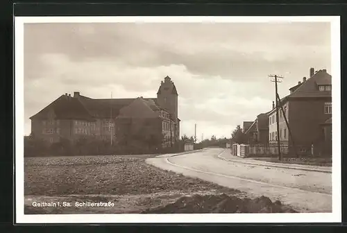 AK Geithain i. Sa., Blick in die Schillerstrasse