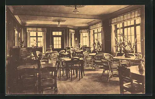 AK Grubschütz, W. Ziegler's Konzert- und Ballhaus Spreetal-Grubschütz, Gasthaus-Inneres
