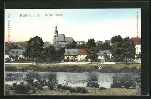 AK Rochlitz i. Sa., Partie an der Mulde