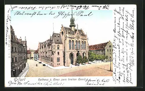 AK Erfurt, Rathaus & Haus zum breiten Herd