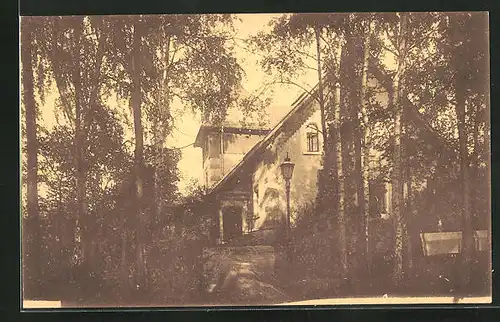 AK Coswig i. Sa., Heilstätte Lindenhof, am Parkhaus