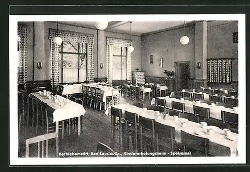 AK Bad Lausick i. Sa., Kindererholungsheim Bethlehemstift, Speisesaal