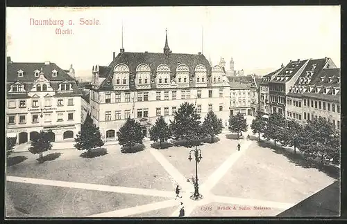 AK Naumburg / Saale, Markt aus der Vogelschau mit Loewen-Apotheke