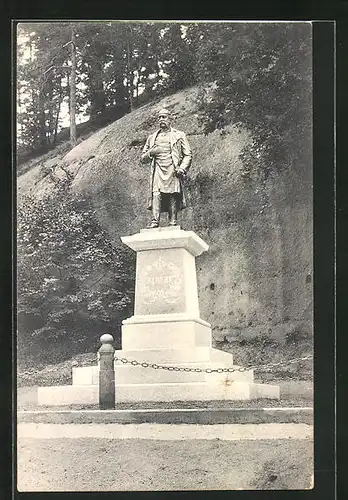 AK Oybin, am König Albert-Denkmal