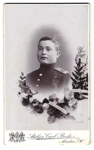 Fotografie Atelier Carl Beste, Minden i. W., Bäckerstr., Portrait Soldat Rgt. 15 in Uniform