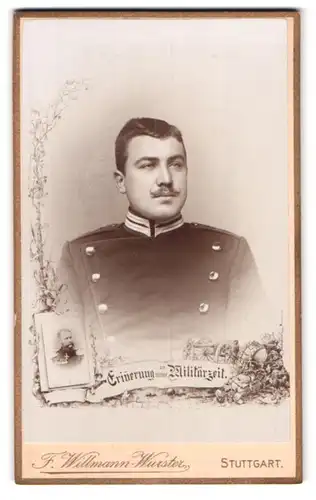 Fotografie F. Willmann-Wurster, Stuttgart, Marienstrasse 36 1 /2, Portrait Garde-Soldat in Uniform