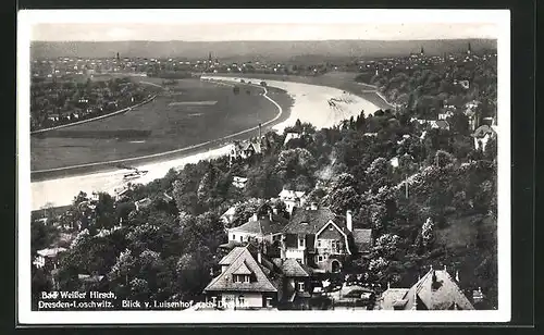 AK Dresden-Weisser Hirsch, Panoramablick vom Hotel Luisenhof