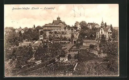 AK Dresden-Weisser Hirsch, Teilansicht mit Hotel Luisenhof