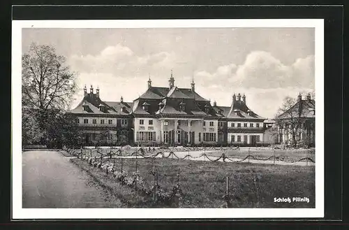 AK Dresden-Pillnitz, Blick zum Schloss