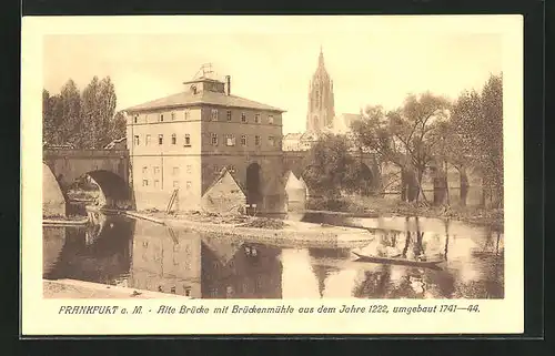 AK Alt-Frankfurt, AlteBrücke mit Brückenmühle