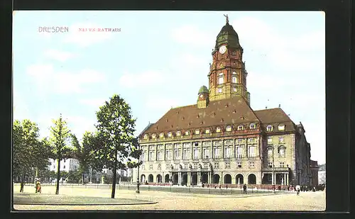 AK Dresden, Blick zum neuen Rathaus