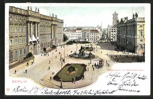 AK Berlin, Schlossplatz mit Schlossbrunnen