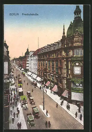 AK Berlin, Friedrichstrasse mit Strassenverkehr