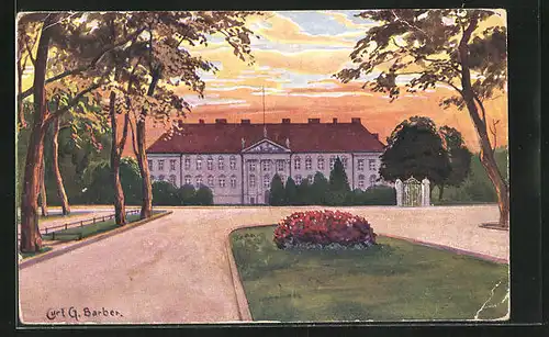 Künstler-AK Berlin-Tiergarten, Schloss Bellevue
