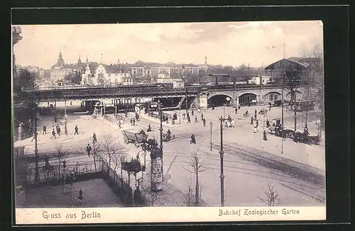 AK Berlin-Charlottenburg, Bahnhof Zoologischer Garten