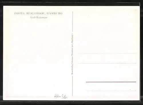AK Hamburg-St.Georg, Hotel Reichshof, Innenansicht vom Stadt-Restaurant