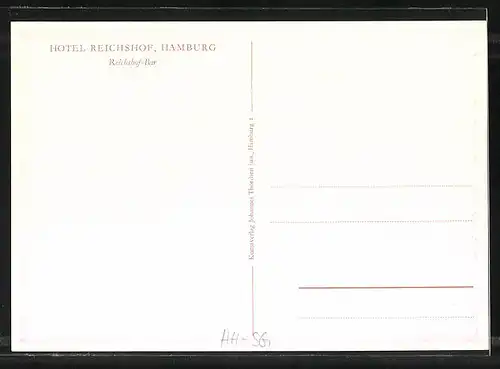 AK Hamburg-St.Georg, Hotel Reichshof, Innenansicht von der Reichshofer-Bar