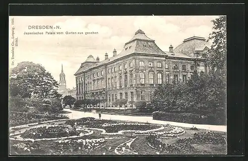 AK Dresden-Neustadt, Japanisches Palais vom Garten aus gesehen