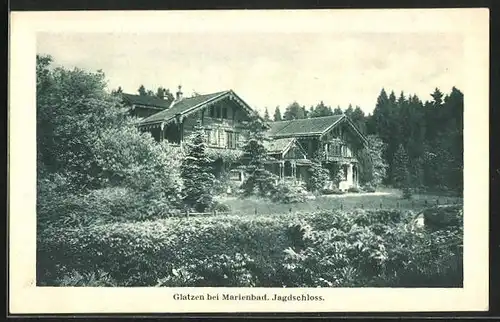 AK Glatzen bei Marienbad, Gasthaus Jagdschloss