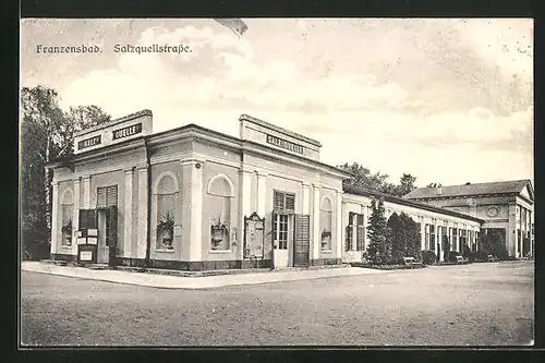 AK Franzensbad, Salzquelle in der Salzquellstrasse