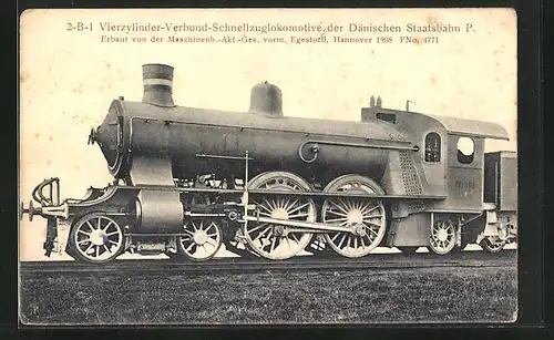 AK 2-B-1 Vierzylinder-Verbund-Schnellzuglokomotive der Dänischen Staatsbahn, Eisenbahn