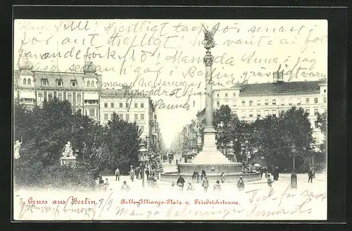 AK Berlin-Kreuzberg, Belle-Alliance-Platz und Friedrichstrasse