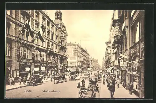 AK Berlin, Friedrichstrasse, Ecke Jägerstrasse