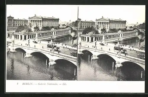 Stereo-AK Berlin, Blick zur Nationalgalerie