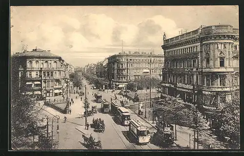 AK Berlin-Tiergarten, Potsdamer Strasse mit Strassenbahn