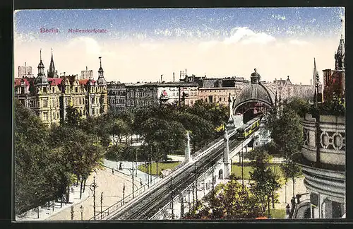 AK Berlin-Schöneberg, Nollendorfplatz mit U-Bahn