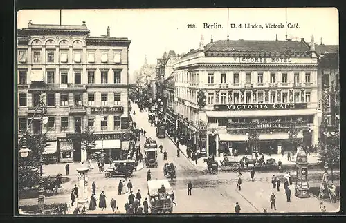 AK Berlin, Unter den Linden, Victoria Café