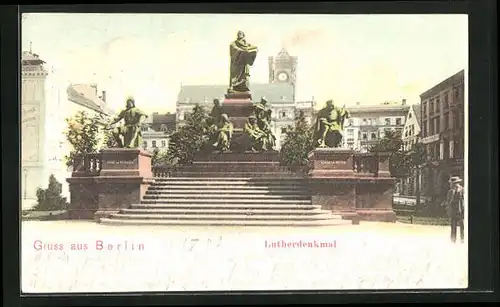 AK Berlin, Neuer Markt, Lutherdenkmal