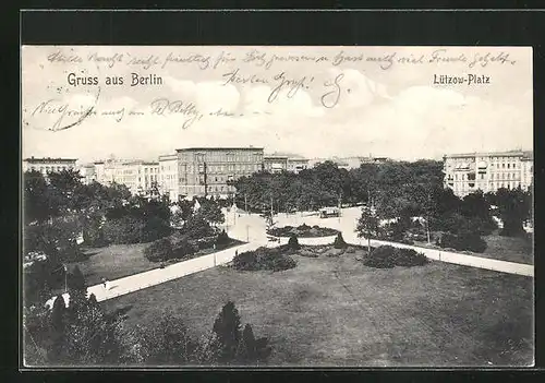 AK Berlin-Tiergarten, Lützow-Platz aus der Vogelschau