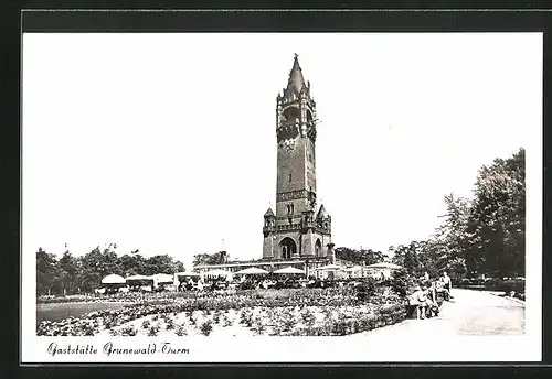 AK Berlin-Grunewald, Gaststätte Grunewald-Turm, Havelchaussee