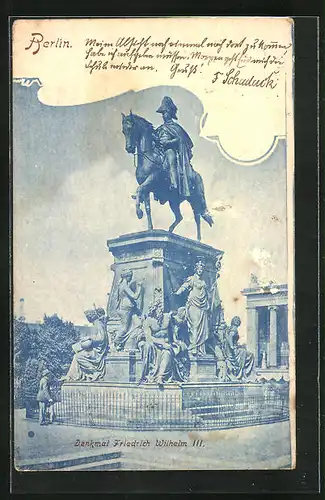 AK Berlin, Denkmal Friedrich Wilhelm III.