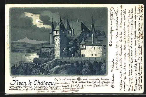 Lithographie Nyon, Le Chateau