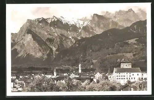 AK Maienfeld, Ortsansicht mit Falknis