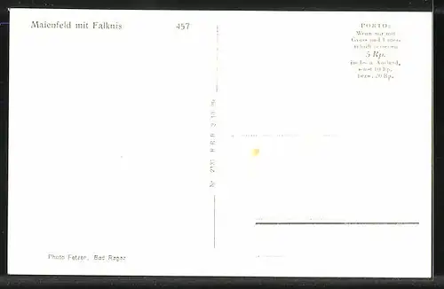 AK Maienfeld, Ortsansicht mit Falknis